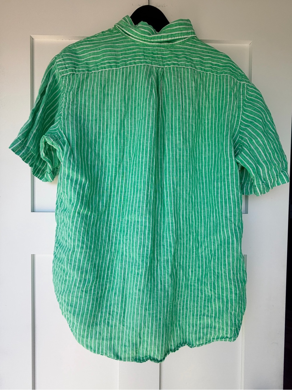 Ralph Lauren Green & White Striped Linen Shirt - Picture 6 of 7